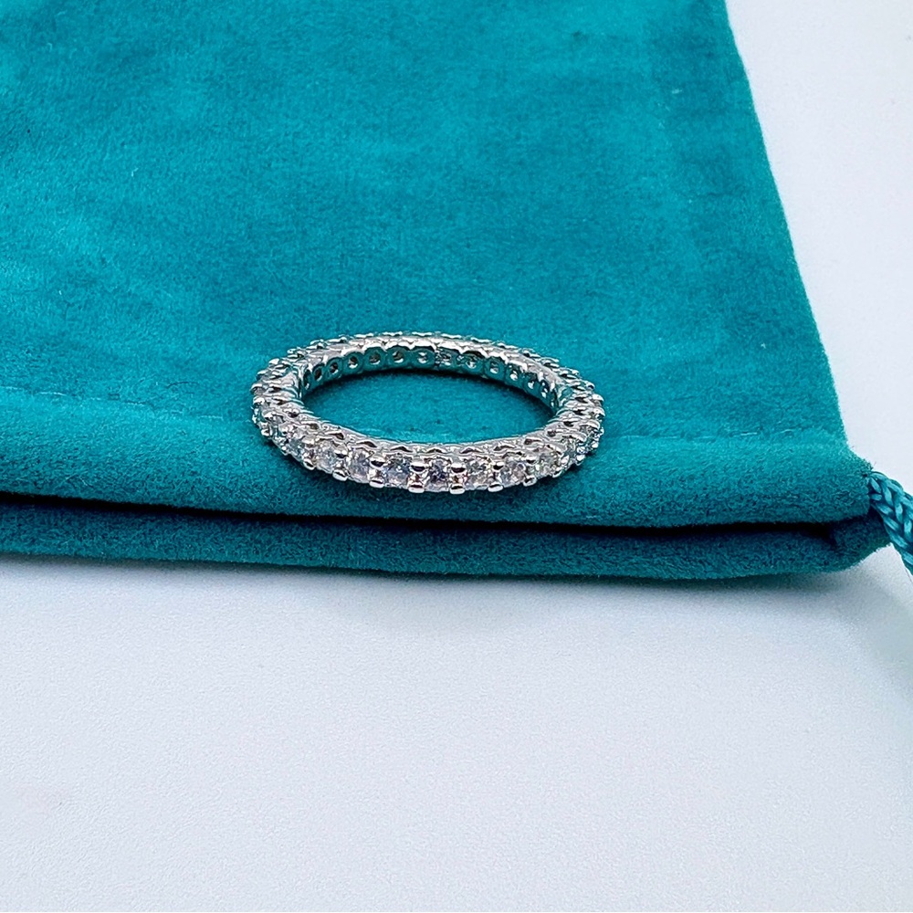 Sparkling 1.1ct Moissanite Eternity Band – Size 6 – Certificate Included